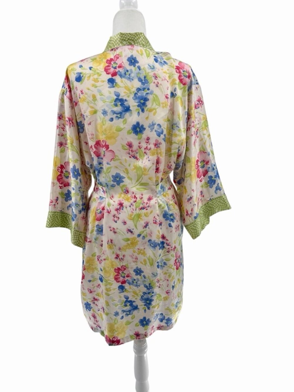 OSCAR DE LA RENTA PINK LABEL Women's Multicolor Floral Silky Robe Medium - Picture 8 of 8